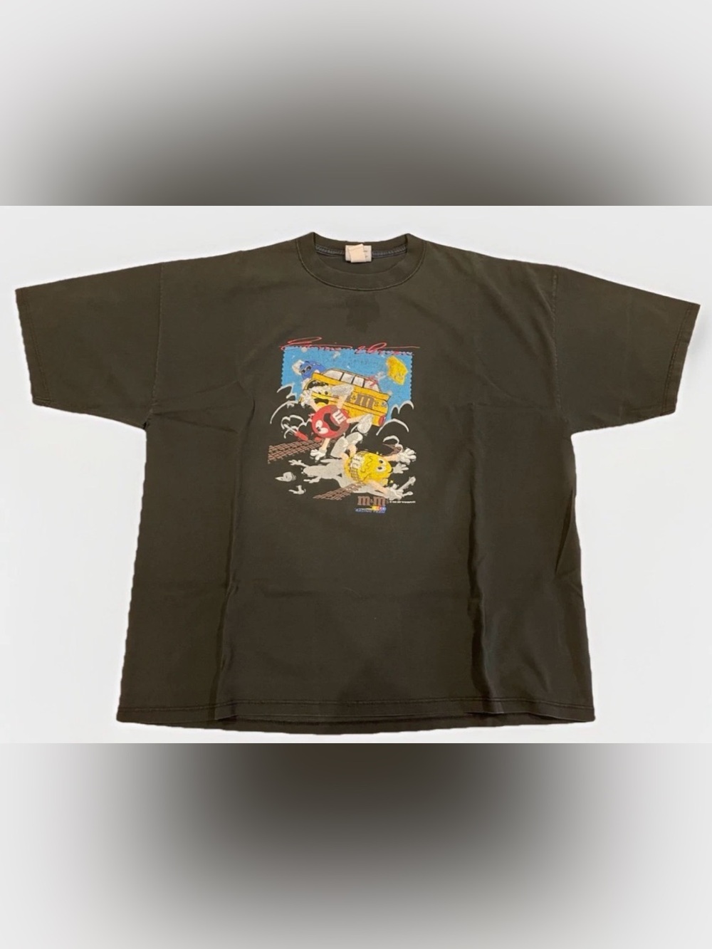 90s NASCAR T-Shirt M&Ms Ernie Irvan 1999 Size XL Distressed Y2K Made in USA